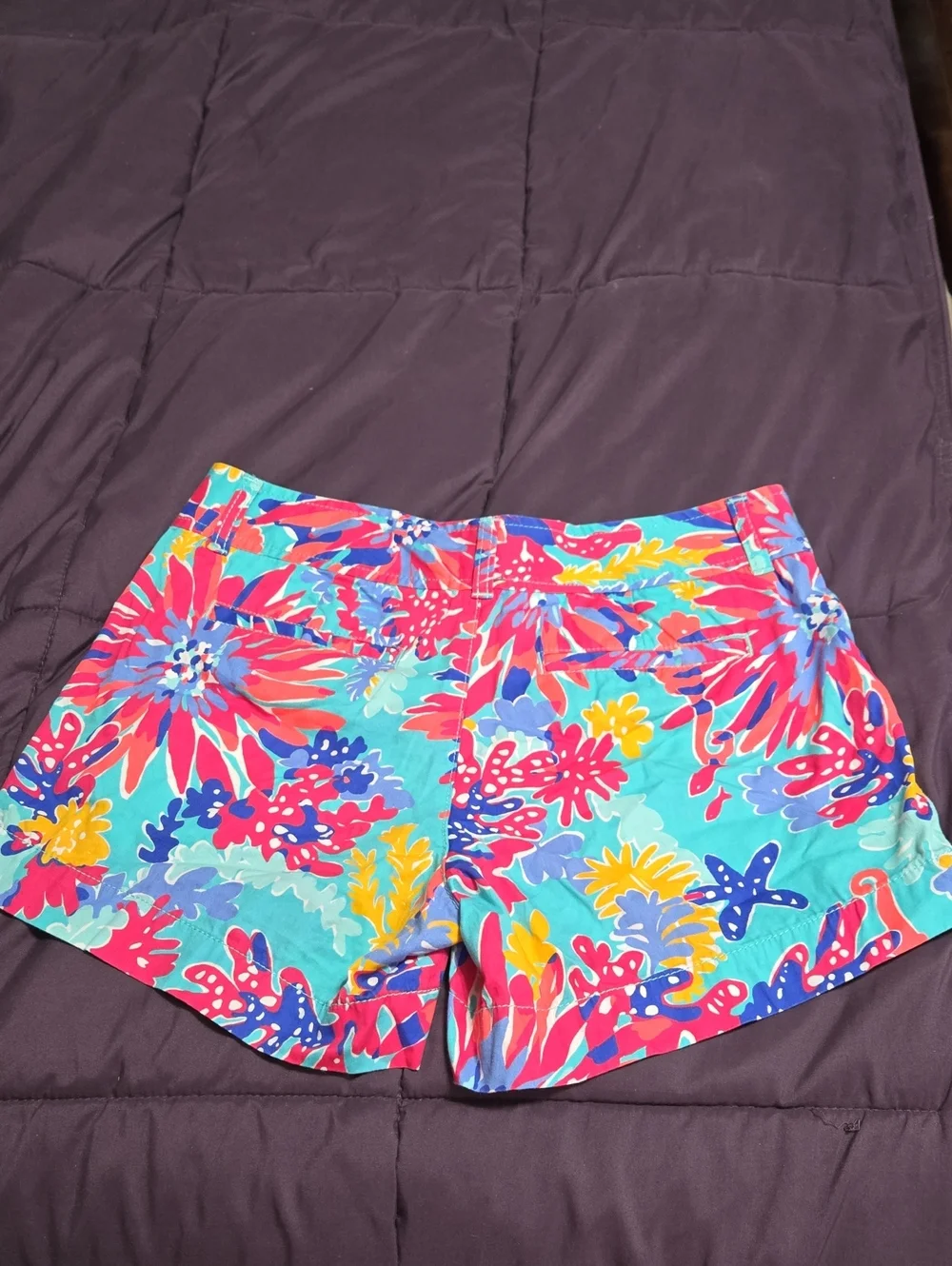 Lilly Pulitzer The Callahan Turquoise Floral Print Shorts Size 2